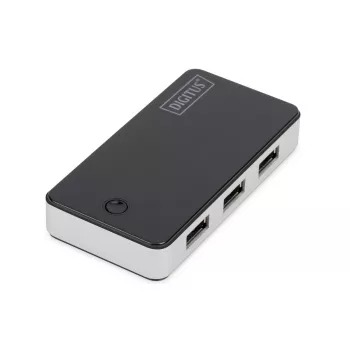 DIGITUS USB-keskitin 4-porttia USB 3.0 ulkoinen musta pianolakka