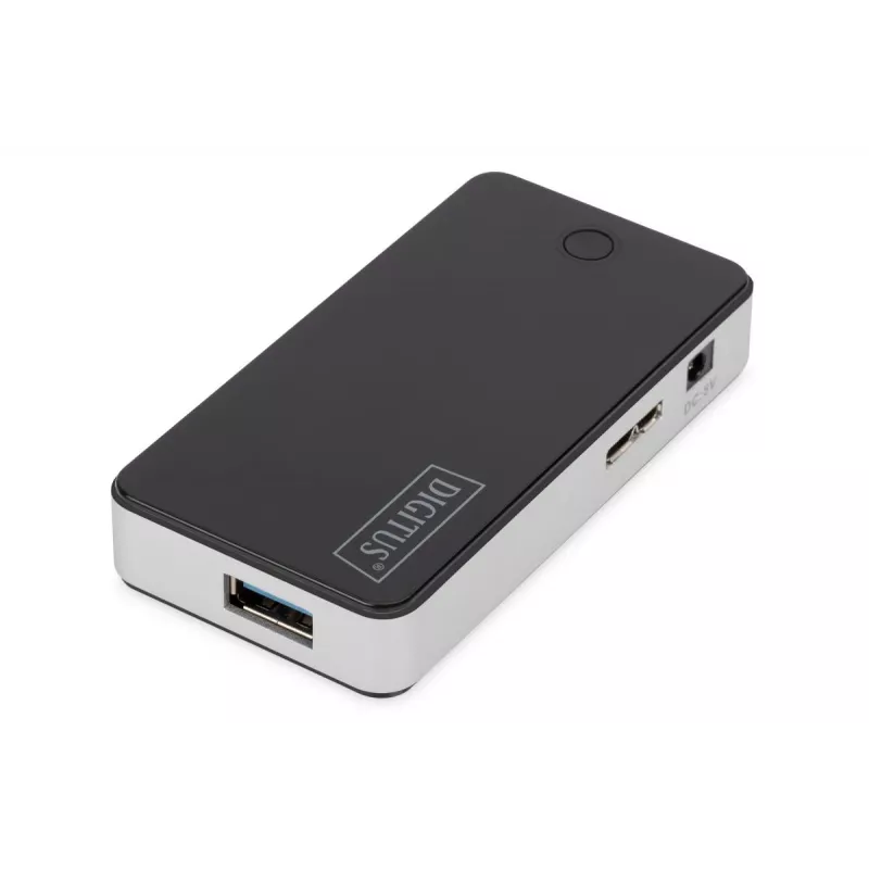 DIGITUS USB-keskitin 4-porttia USB 3.0 ulkoinen musta pianolakka
