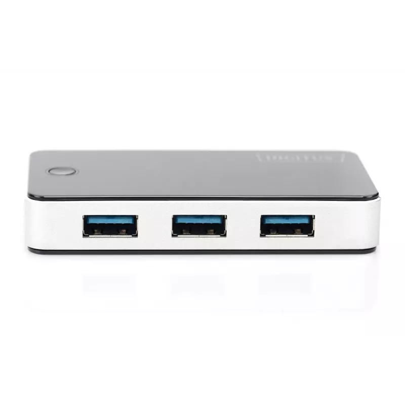 DIGITUS USB-keskitin 4-porttia USB 3.0 ulkoinen musta pianolakka