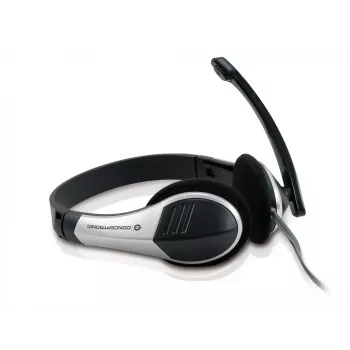 Conceptronic Allround-stereokuulokemikrofoni, johdollinen, 20–22 000 Hz, toimisto/asiakaspalvelu, 111 g, kuulokemikrofoni, musta, hopea