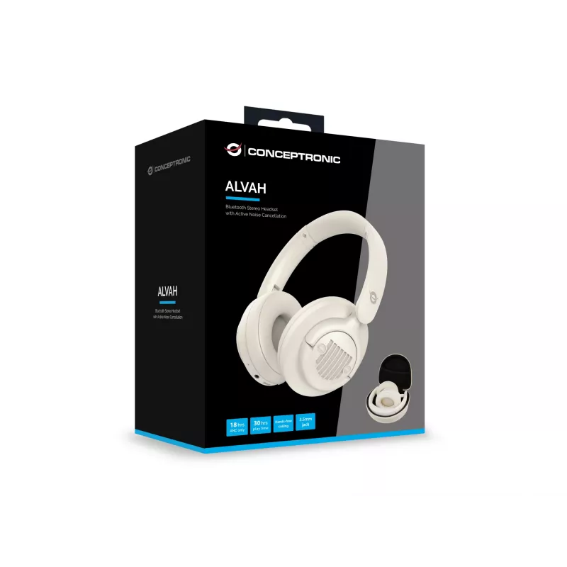 Conceptronic ALVAH02C Bluetooth-stereokuulokemikrofoni aktiivisella kohinanvaimennuksella