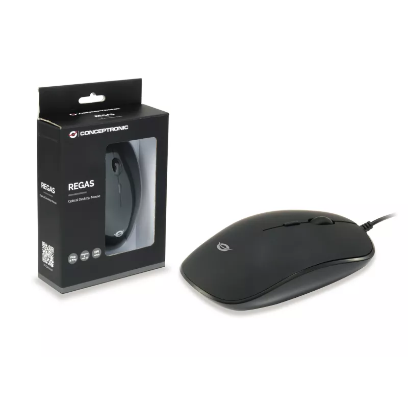 Conceptronic REGAS01B hiiri toimisto molempikätinen USB Type-A optinen 1200 DPI
