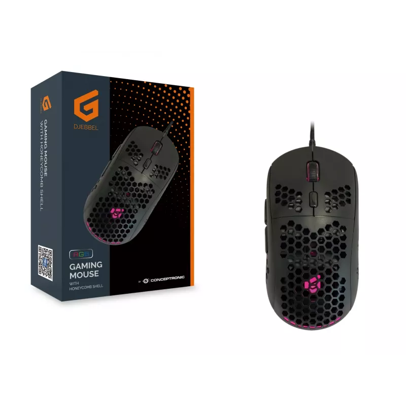 Conceptronic DJEBBEL 6D -pelihiiri hunajakennorakenteella, 6400 DPI