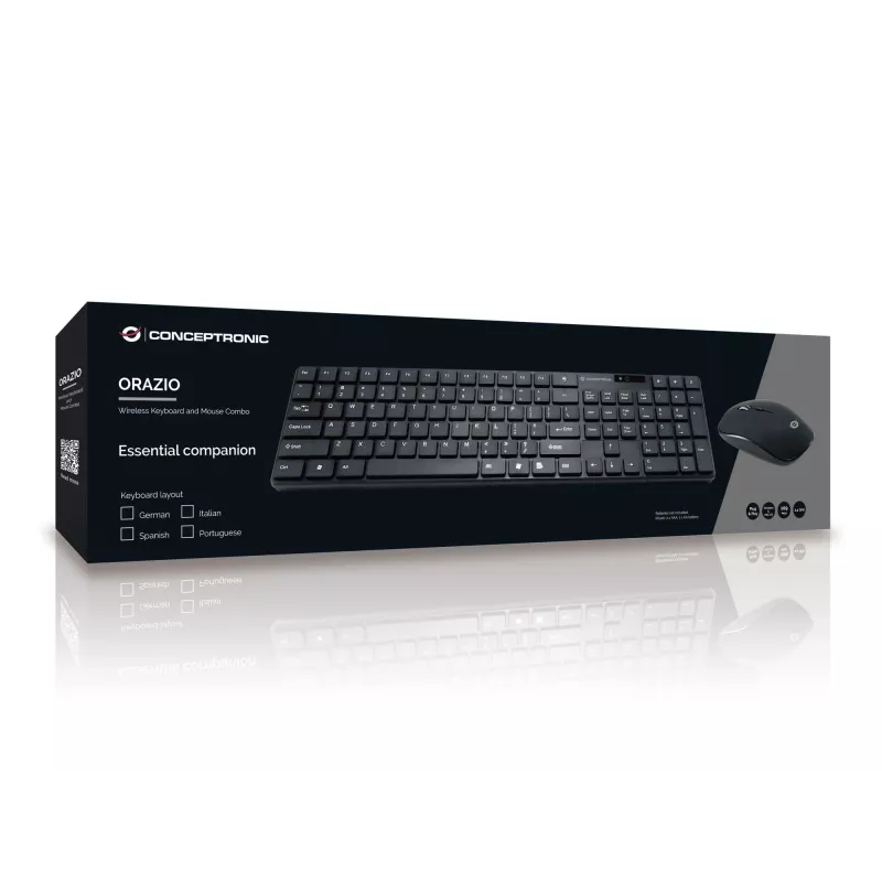 Conceptronic ORAZIO01DE näppäimistö hiiri sisältyy koti RF Wireless QWERTZ saksa musta