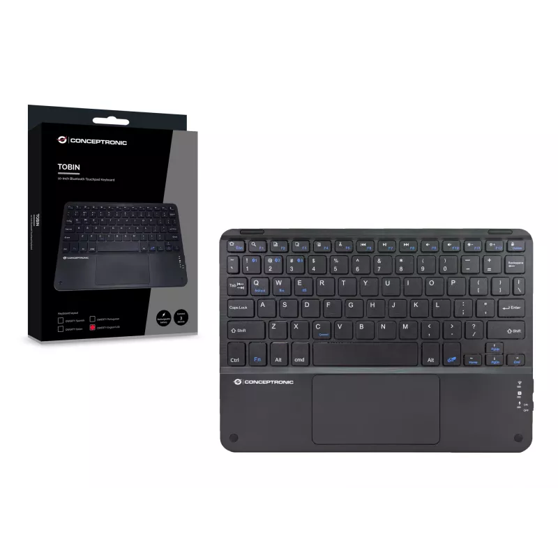 Conceptronic TOBIN01BUS 10 tuuman Bluetooth-kosketuslevynäppäimistö, QWERTZ EN (US)