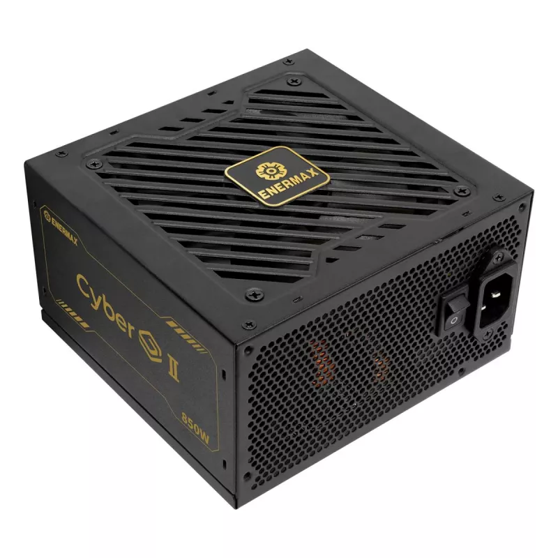Enermax CyberG II ERV850G-AHG-NAC tietokoneen virtalähde, 850 W, 80 Plus Gold, ei-modulaarinen, ATX, 12-nastainen suuritehoinen GPU-liitin, musta