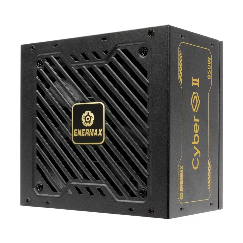Enermax CyberG II ERV850G-AHG-NAC tietokoneen virtalähde, 850 W, 80 Plus Gold, ei-modulaarinen, ATX, 12-nastainen suuritehoinen GPU-liitin, musta