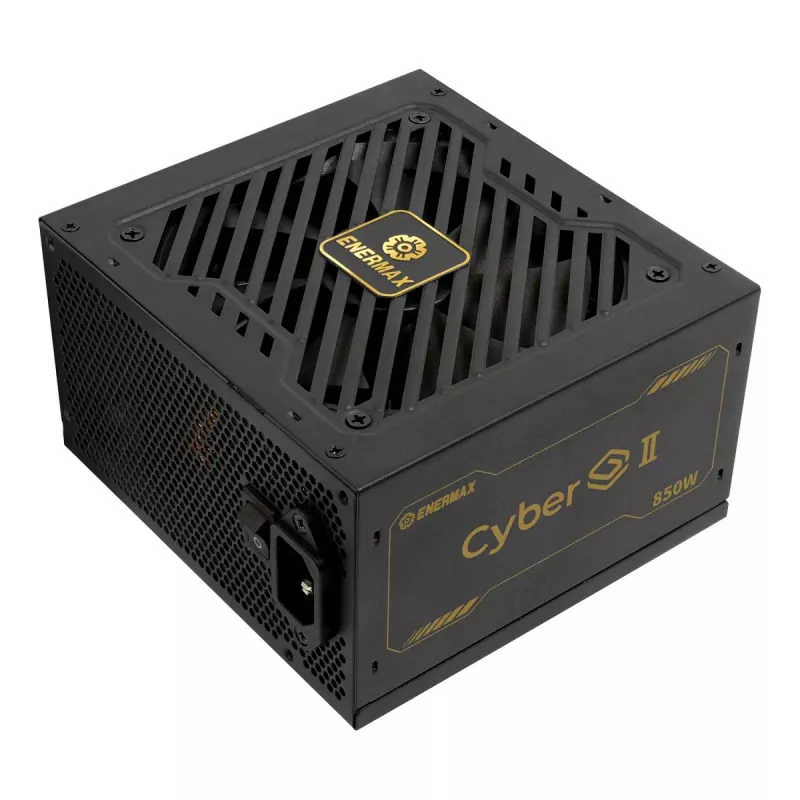 Enermax CyberG II ERV850G-AHG-NAC tietokoneen virtalähde, 850 W, 80 Plus Gold, ei-modulaarinen, ATX, 12-nastainen suuritehoinen GPU-liitin, musta