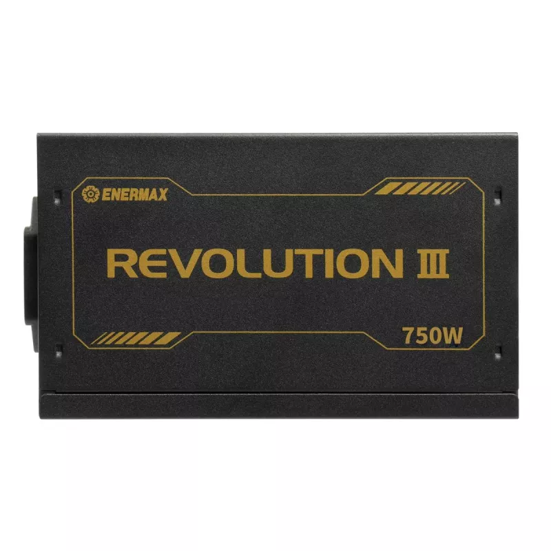 Enermax Revolution III ERV750G-AHG-MAC tietokoneen virtalähde, 750 W, 80 Plus Gold, täysmodulaarinen, ATX, 12-nastainen High Power GPU -liitin, musta