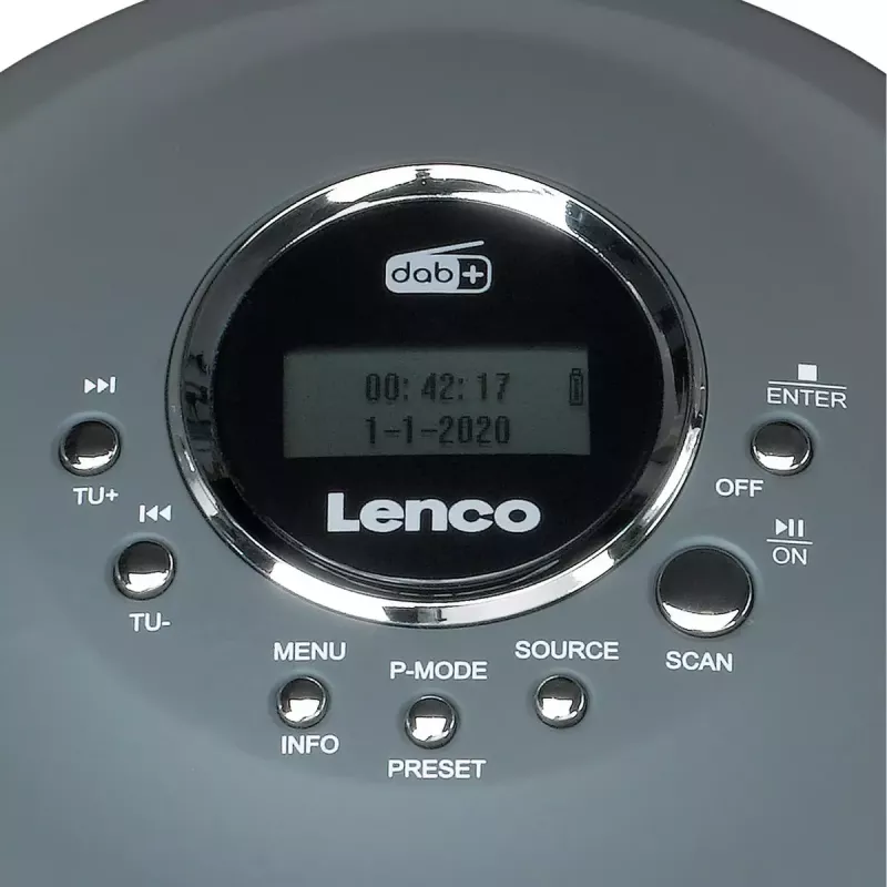 Henkilökohtainen CD-soitin Lenco CD-400GY antrasiitti MP3-tuki iskunkestävä 40s