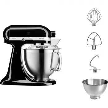 KitchenAid monitoimikone Artisan 5KSM185PS — 4,8 L ruostumaton teräskulho, 300 W, 10 nopeutta, musta