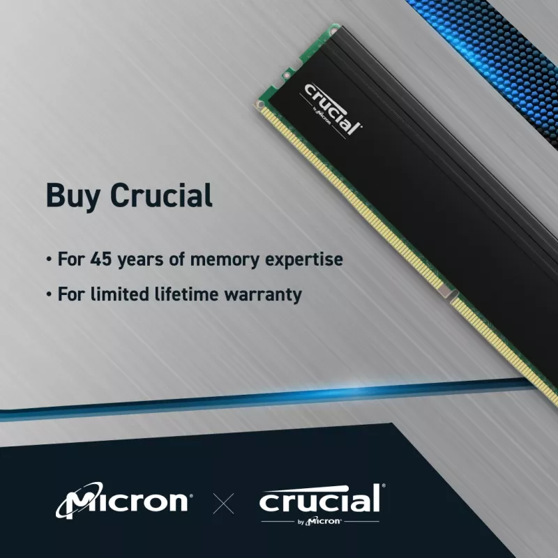 Crucial Pro 32GB DDR4-3200 CL22 UDIMM pöytäkoneen keskusmuisti (CP32G4DFRA32A)
