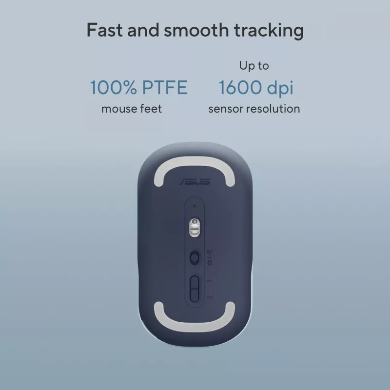 ASUS Marshmallow MD100 -hiiri, office, molempikätinen, RF Wireless + Bluetooth, optinen, 1600 DPI