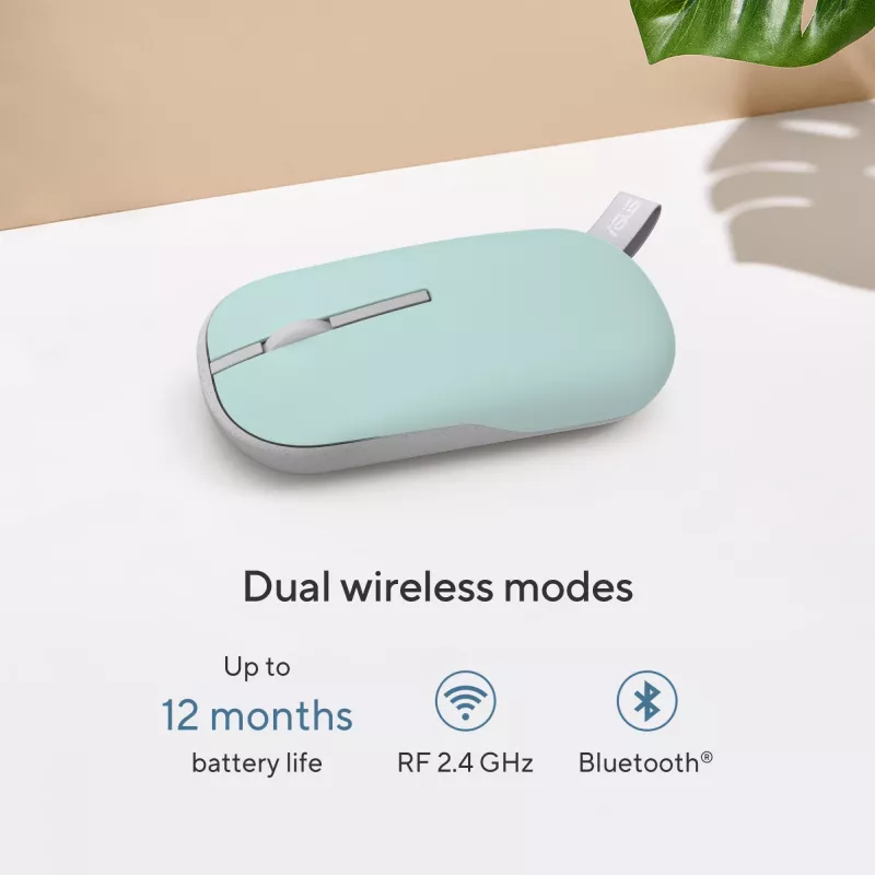 ASUS Marshmallow MD100 -hiiri, office, molempikätinen, RF Wireless + Bluetooth, optinen, 1600 DPI