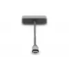 DIGITUS USB-C - mini DP + VGA -sovitin, 20 cm 4K/30Hz, hopea, alumiinikotelo