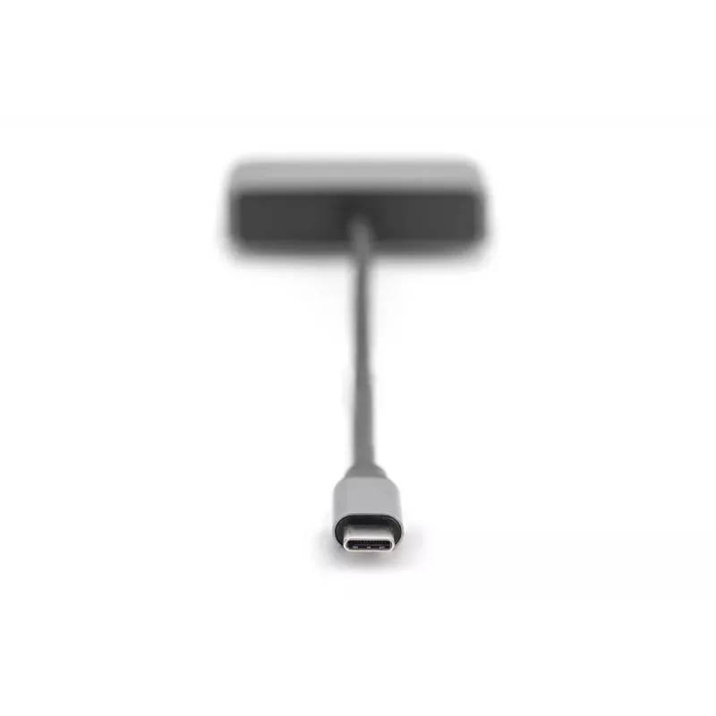 DIGITUS USB-C - mini DP + VGA -sovitin, 20 cm 4K/30Hz, hopea, alumiinikotelo