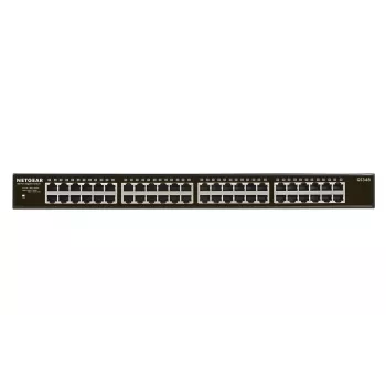 NETGEAR GS348 hallitsematon Gigabit Ethernet (10/100/1000) 1U musta