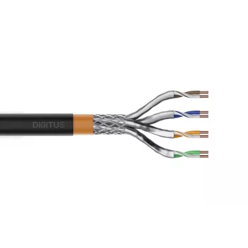 DIGITUS ulkoasennuskaapeli - Cat 7 - S/FTP - AWG 23/1 - 100 m - musta