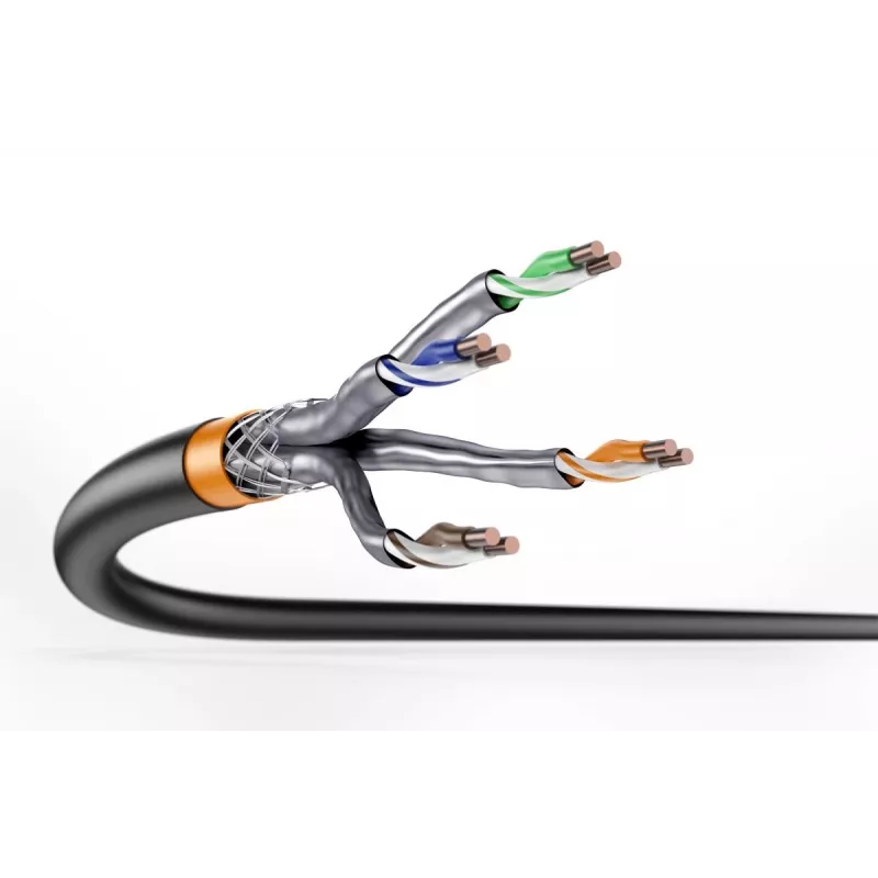 DIGITUS ulkoasennuskaapeli - Cat 7 - S/FTP - AWG 23/1 - 100 m - musta