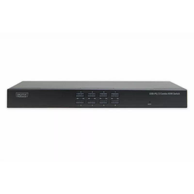 DIGITUS USB-PS/2 Combo-KVM-kytkin 8-porttinen IP-moduulipaikka