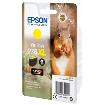 Epson Squirrel yksittäispakkaus keltainen 378XL Claria Photo HD muste, suuri (XL) riitto, keltainen, pigmenttimuste, 9,3 ml, 1 kpl, 830 sivua