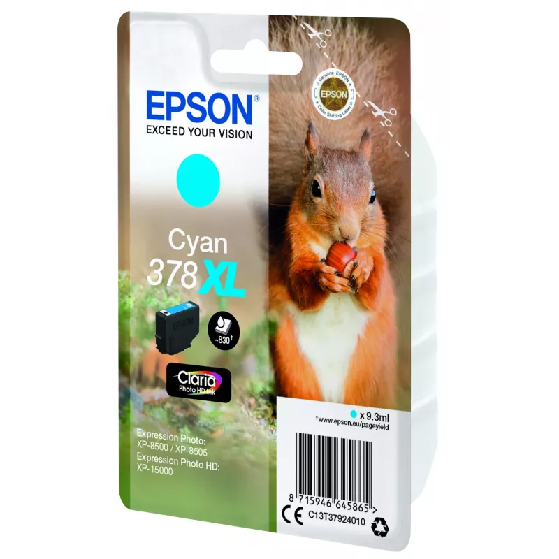 Epson Squirrel yksittäispakkaus syaani 378XL Claria Photo HD muste