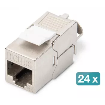 DIGITUS modulaarinen patch-paneeli - suojattu 24x DN-93615 24-porttinen 1U räkkiasennus harmaa RAL 7035
