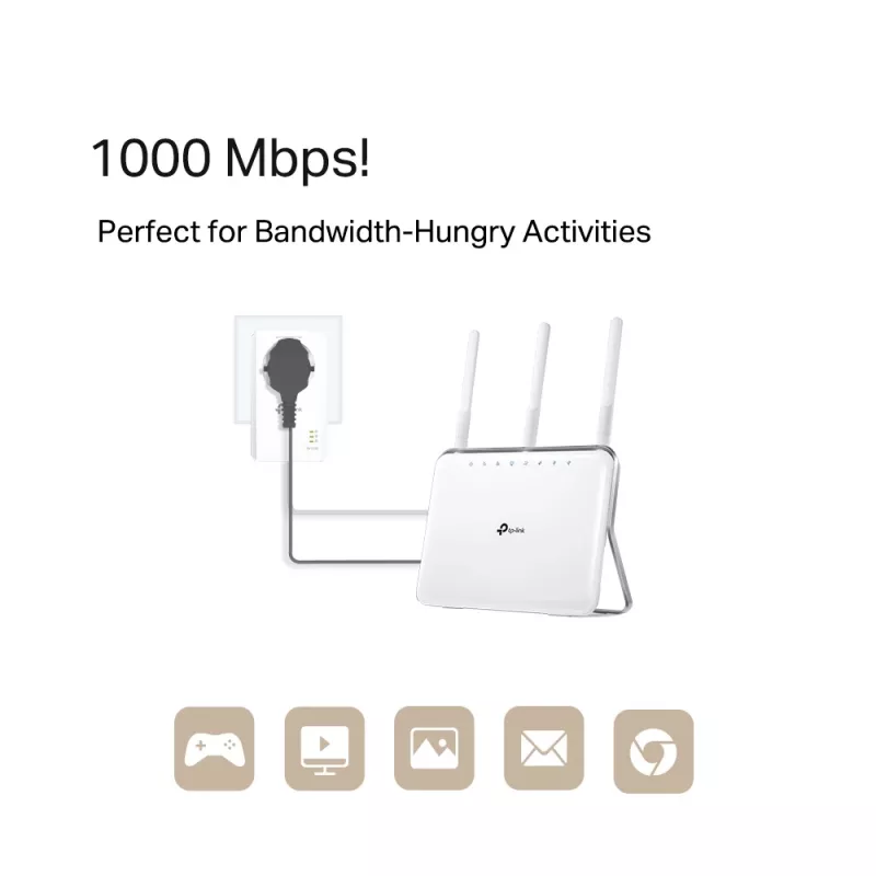 TP-Link AV1000 Gigabit Passthrough Powerline aloituspakkaus