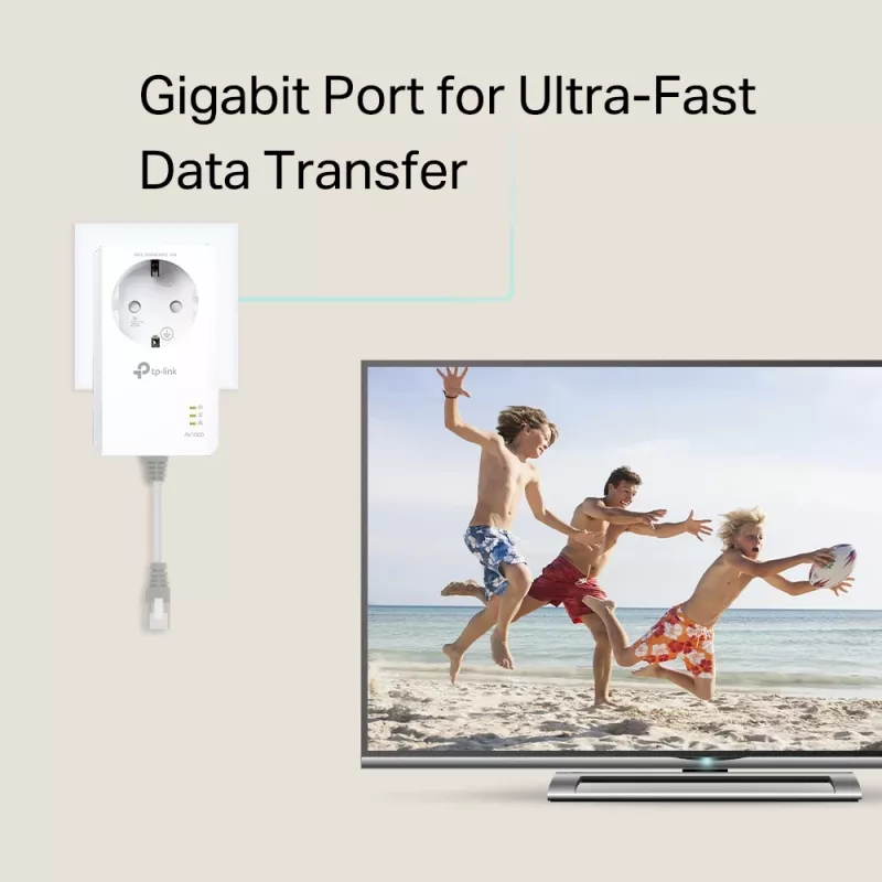 TP-Link AV1000 Gigabit Passthrough Powerline aloituspakkaus