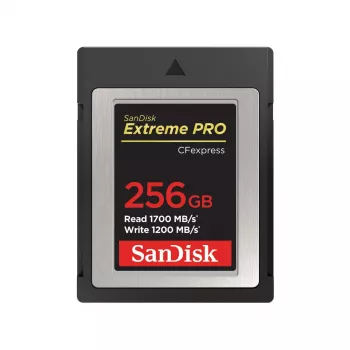 WESTERN DIGITAL SanDisk CF Express Extreme Pro 256 GB, 1700 MB/s luku, 1200 MB/s kirjoitus