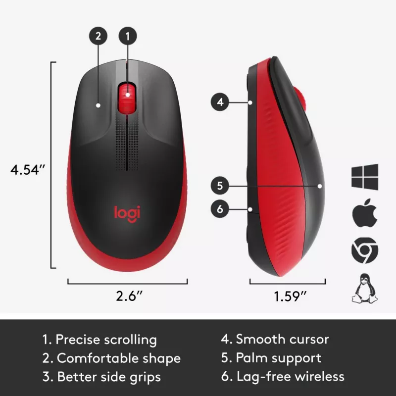 Hiiri Logitech M190 Wireless USB punainen