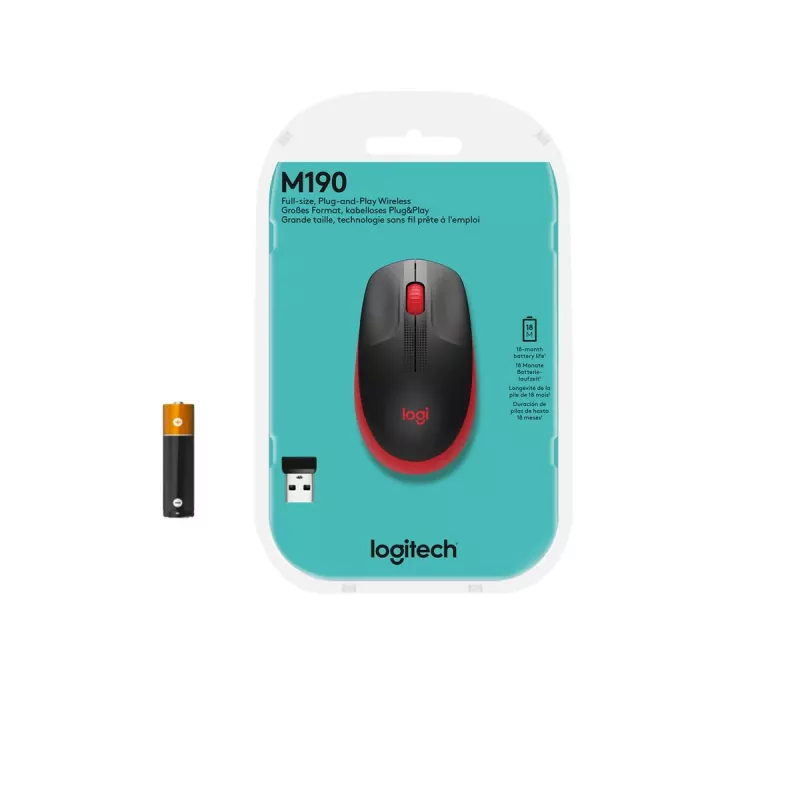 Hiiri Logitech M190 Wireless USB punainen