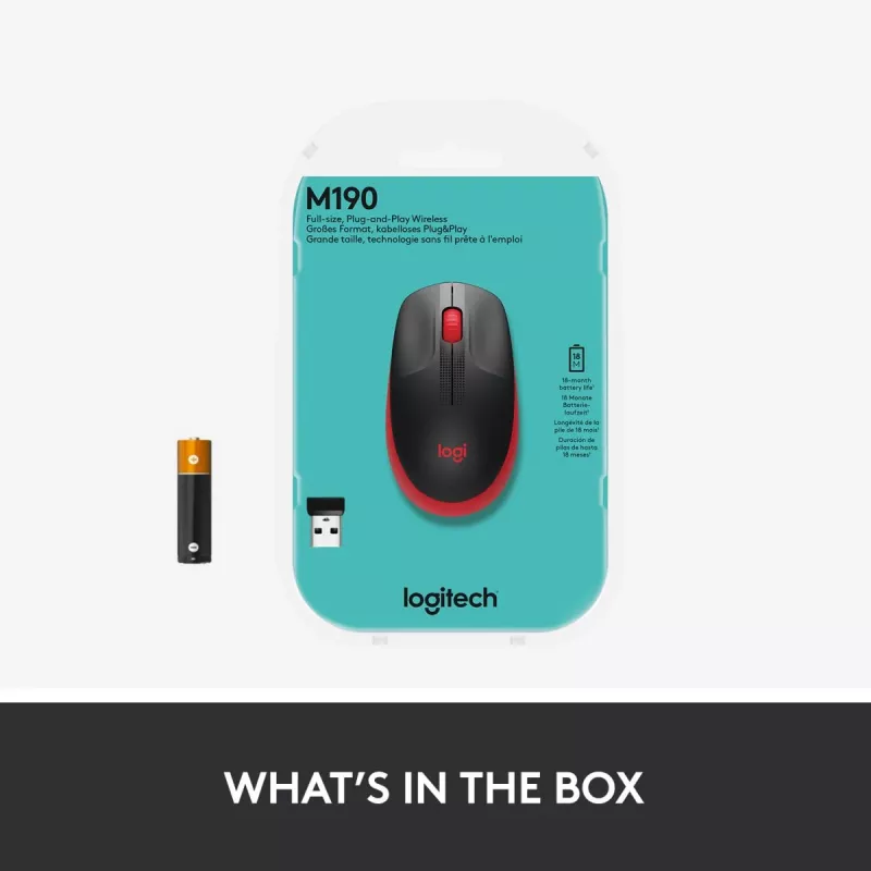 Hiiri Logitech M190 Wireless USB punainen