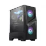 MSI MAG FORGE 100R Mid Tower -pelikotelo, ATX/mATX/Mini-ITX, karkaistu lasi, 2 x 120 mm ARGB-tuuletinta, musta