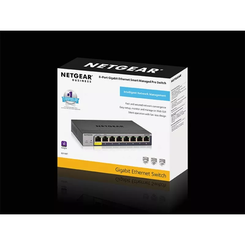 NETGEAR GS108Tv3 Managed L2 Gigabit Ethernet (10/100/1000) Harmaa
