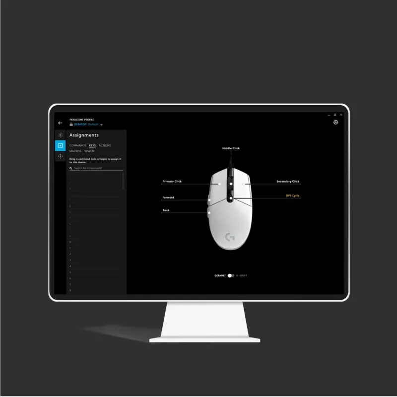 LOGITECH G203 Lightsync -pelihiiri USB valkoinen