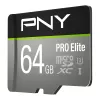 PNY Micro-SD Pro Elite 64 GB Class 10 UHS-I U3 A1 V30 SD-sovitin