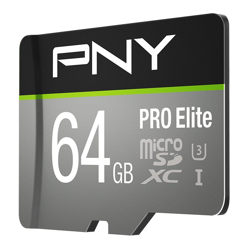 PNY Micro-SD Pro Elite 64 GB Class 10 UHS-I U3 A1 V30 SD-sovitin