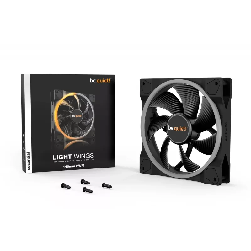 be quiet! Light Wings 140mm ARGB PWM tuuletin musta