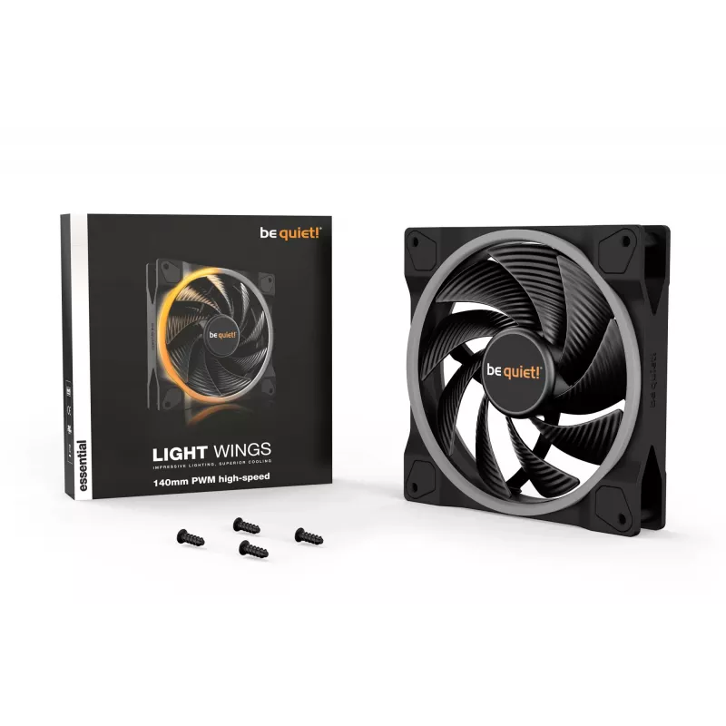 be quiet! Light Wings 140mm ARGB PWM High Speed tuuletin musta