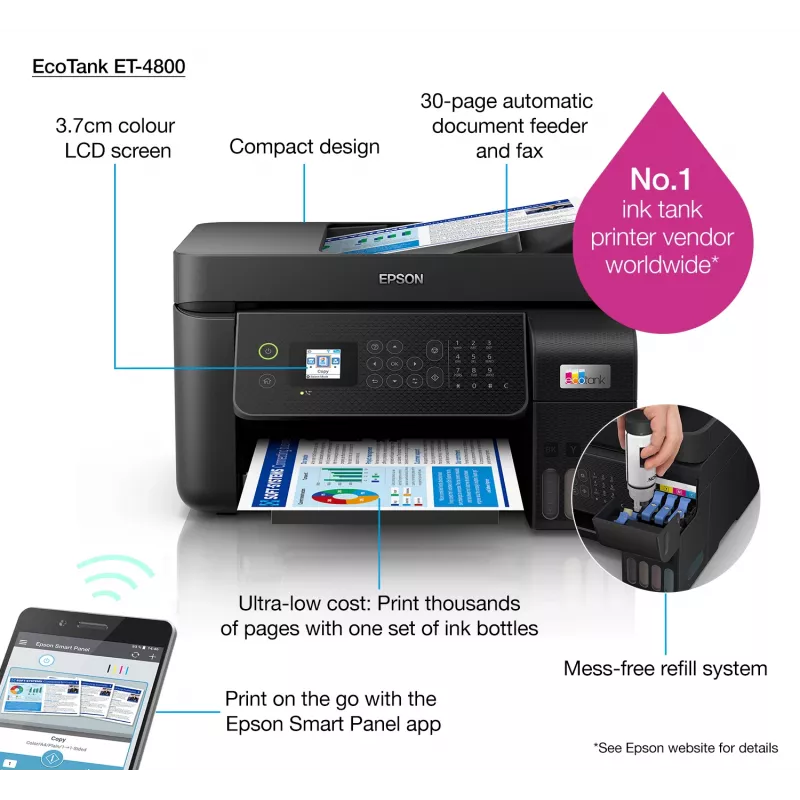 Epson EcoTank ET-4800 mustesuihku A4 5760 x 1440 DPI 33 ppm WLAN