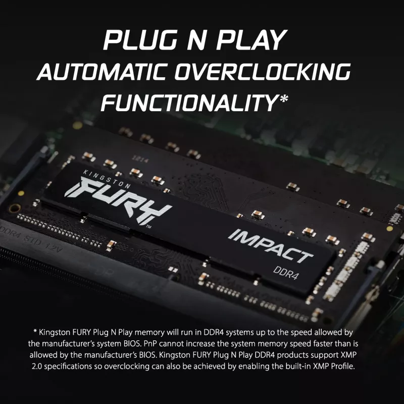 Kingston Technology FURY 32GB 3200MT/s DDR4 CL20 SODIMM (2 kpl pakkaus) Impact