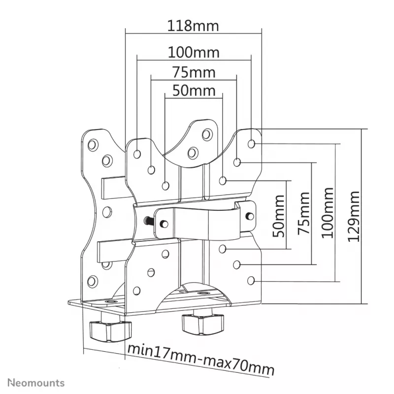 Neomounts NM-TC100 musta mini-PC-teline – max. 5 kg – universaali