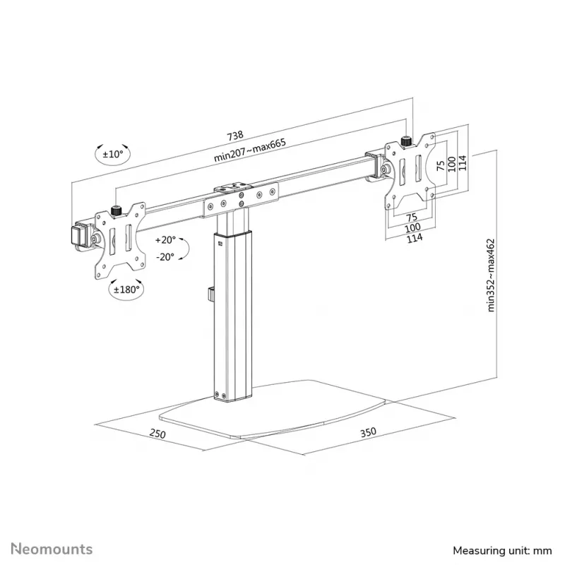 Neomounts FPMA-D865DSchwarz -monitorijalusta 10-27