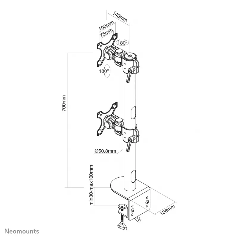 Neomounts FPMA-D960DVSchwarzPLUS -monitorivarsi 17-49