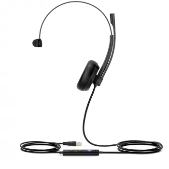 Yealink UH34 Mono Teams -kuulokemikrofoni, johdollinen, toimisto/callcenter, 20 - 20000 Hz, 88 g, kuulokemikrofoni, musta