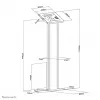 Neomounts FL15-750WH1 tablettilattiateline 9,7–11 tuuman - lukittava