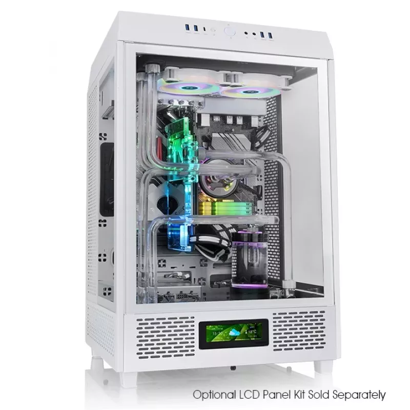 Thermaltake Ceres 500 TG ARGB Snow Midi Tower -tietokonekotelo, valkoinen
