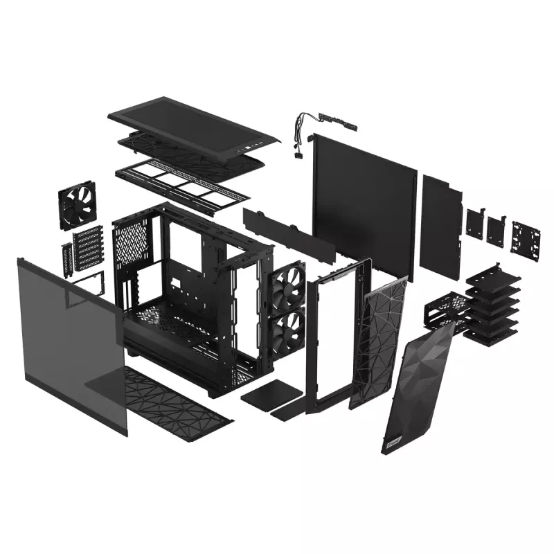 FRACTAL DESIGN Meshify 2 Light Tint karkaistu lasi musta