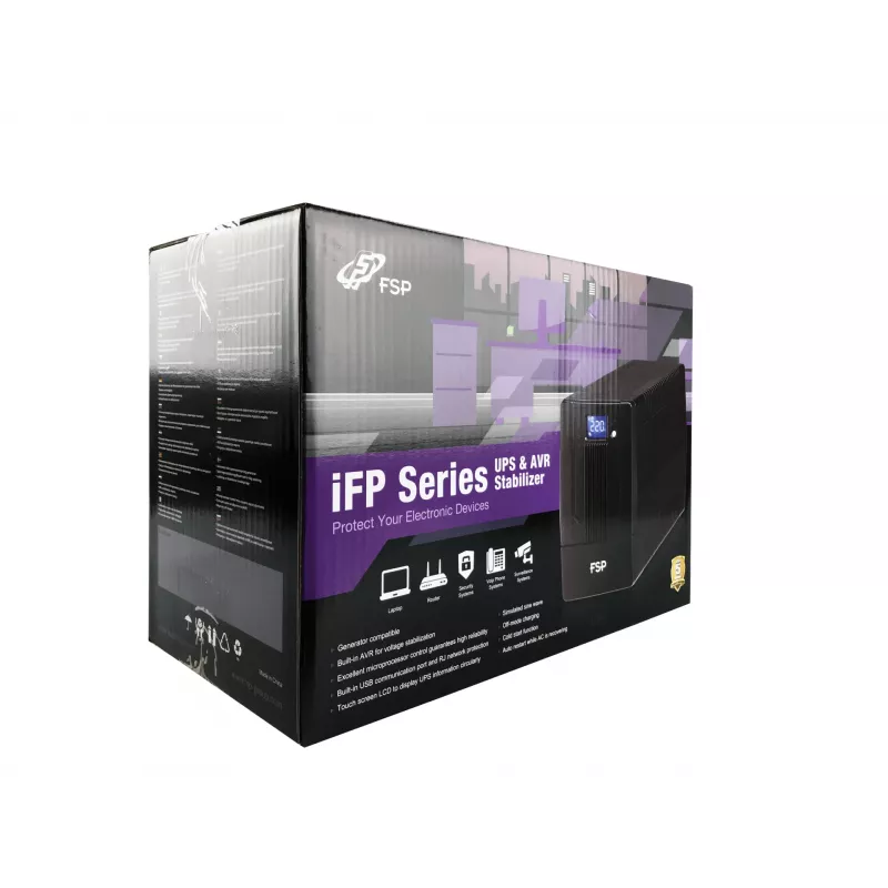 FSP iFP 1500 keskeytymätön virransyöttö (UPS) Line-Interactive 1,5 kVA 900 W 2 AC-lähtöä